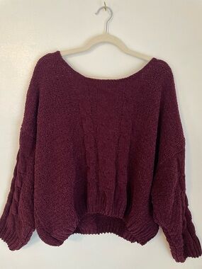 One the land brand maroon slouchy off the shoulder sweater size small